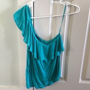 One shoulder American Eagle tank elastic hem M